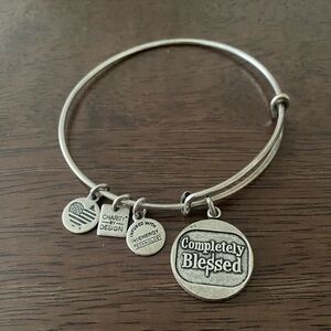 Alex & Ani Completely Blessed Silver Charm Bangle Bracelet